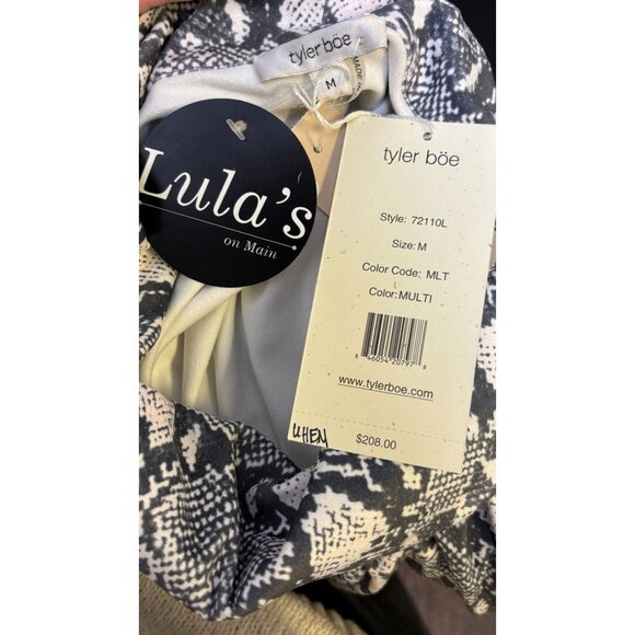 NWT Tyler Boe Snake Print Dress Gray Cowl Neck M - Picture 8 of 8